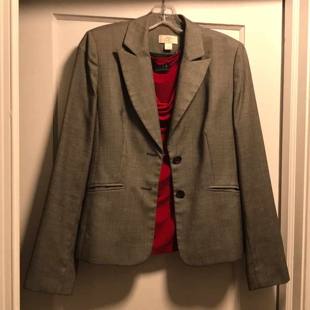 Loft blazer and red dress shirt